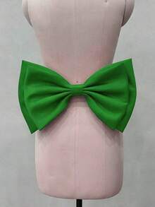 A Black Satin Back Large Double Bow Accessory Waist Decoration 37cm - Black - View 13