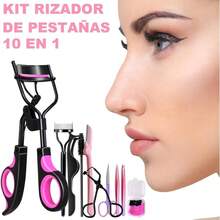 Kit Rizador de Pestaas 9 en 1 con Almohadillas de Recambio, Rizador de Pestaas Parcial, Herramientas de Maquillaje de Ojos, Pestaas Naturales de Larga Duracin - Morado + negro - Ver 7