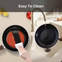 M MELENTA Pots And Pans Set Non Stick, 11-Piece Black Ceramic Cookware Set, Induction Hob Pan Set, Saucepan Set Non Stick With Lids,Apartment Dorm Cookware Budget Non-Stick Cookware Sets,Compact Size For 1-3 Persons Meal - View 6