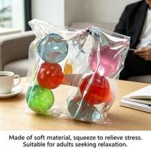 1pc Transparent Water Ball Squishy, Soft Stretchy TPR Stress Relief Squeeze, Sensory Anxiety Relief Item For Teens & Adults, Desk Decor & Party Favor - Multicolor - View 3