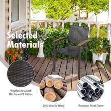[Free Shipping] Set Of 4 Outdoor Patio PE Rattan Dining Chairs With Powder-Coated Steel Frame-XY421431 - FXCCFR2FJ3FUO0 - View 8
