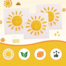 20/40/60pcs Bohemian Style Sun Paper Napkins, First Trip Around The Sun Party Napkins, Disposable Sun Cocktail Napkins, Suitable For 1st Birthday, Baby Shower Party Supplies, Here Comes The Son Party Decorations - Boho Sun - View 6