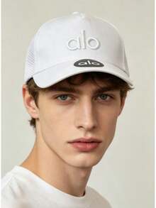 ALO 2026 New Letter Baseball Cap, Adjustable Dad Hat, Breathable Sun Protection, Outdoor Sports, Multi-Color  Fashion Hat Breathable Baseball Cap, Sun Protection Outdoor Sports Hat, Multi-Color Summer Cap - 白色 - 查看 2