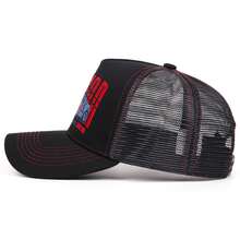 1pc Endurance Race Car Graphic Mesh Trucker Cap, Multi-Color Two-Tone Vintage Racing Summer Baseball Hat - A - View 4