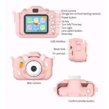 Children's Camera Toy Birthday Gift Fun Magic HD Mini Colorful Frame Cartoon Kids Selfie Toy Vlog Digital Video Recording Photo Camera - Multicolor - View 12