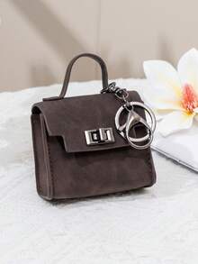 CHARM INFINITE Gantungan Kunci Tas Mini Vintage dengan Kunci Putar, Kotak Penyimpanan Earphone Kulit PU Portabel, Dompet Koin, Hiasan Tas Tangan - MultiWarna - View 12