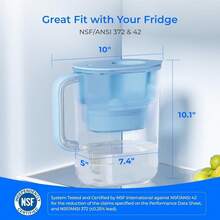 Waterdrop Lucid Water Filter Pitcher With 1*90-Day Filter, 3.5L, Reduces Fluoride, Chlorine And More, NSF Certified (Replacement Filter: WD-PF-01A Plus) - Blue - View 3