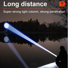 1pc Multi-Function Flashlight, 4-Mode Main Light 5-Mode Tail Light, Digital Battery Display, Type-C Charging, Can Be Used As Power Bank, Built-In Rechargeable Battery, Suitable For Hunting Cycling Camping Climbing Fishing Outdoor Emergency, ABS Material Telescopic Zoom Flashlight - Black Flashlight - View 10