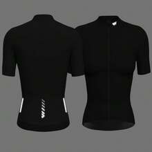 1 pieza Jersey de ciclismo para mujer, camiseta de ciclismo transpirable con 3 bolsillos traseros, top de bicicleta de alta elasticidad con tiras reflectantes & bolsillos deportivos - Negro - Ver 6