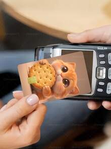 1pc Cookie Cat Credit Card Sticker Privacy Protection Card Skin, Big Eye Cute Pet Party Birthday Gift PVC Material Anti-Fingerprint Anti-Scratch Wear-Resistant Card Sleeve, Suitable For Men, Women, Couples, Small Chip Card, Bank Card Decoration Sticker, Credit Card, Transit Card, Student Campus Card Personalized DIY - Type a - View 7