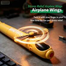 Airplane Shell-Ejecting Launcher Pen, Multifunctional Shooting Ballpoint Pen, Stress Relief Creative Stationery, Helicopter-Shaped Shell-Ejecting Pen, 2-In-1 Writing And Shooting Toy Pen, Creative Gift For Boys, Stress Relief Airplane Wing Rotating Pen, Shell-Ejecting + Writing Dual Mode, Office Desk Fun Toy, Helicopter Model Ornament, Fighter Jet Model - Multicolor - View 6