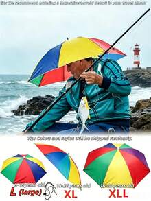 1/2/4pcs Summer Combo Set Women Multi-Color Upgraded Hands-Free Umbrella Hat, 360° Sunshade Elastic Headband Lightweight Women's Umbrella Alternative, Outdoor Sunshade UV Protection Travel Umbrella, Camping Beach Vacation Essential - Multicolor - View 4
