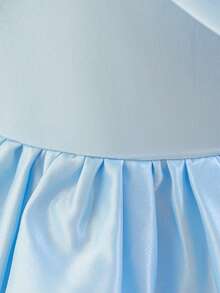 Baby Girl Solid Color Pleated Strap Dress Suitable For Birthday, Party, Outing, Banquet, Wedding Flower Girl, Holiday Celebration - Baby Blue - View 8