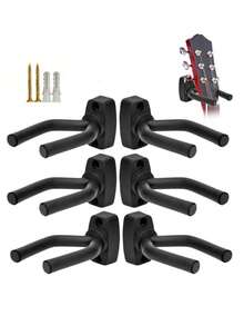 6 pièces/4 pièces/2 pièces Support mural pour guitare, 4 pièces/Set, Support mural pour guitare avec vis - Installation facile - Convient pour différentes tailles de guitares, basses, mandolines, banjos, ukulélés - Multicolore - Voir 1