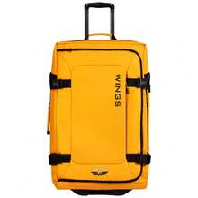 W WINGS Large Compression Soft Suitcase 28" 24" 20" Inch ROOK | Travel Bag Luggage Polyester Zipper High Quality, Waterproof, Telescopic Handle Wheels YELLOW - Yellow - View 3