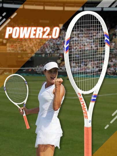 SALYWEE POWER100 Women Carbon Tennis Racket For Junior And Advanced Players, Light Weight Durable Tennis Racket, New Style Tennis Racquet For Indoor Outdoor Sports Games, Racket (Non-Slip Handle Grip Tape&Tennis Ball) With Bag