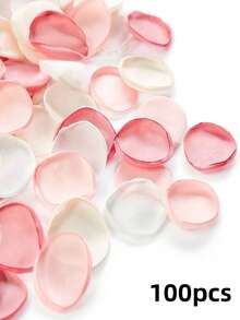 50/100片丝绸玫瑰花瓣，婚礼花瓣，柔和粉色调花瓣，人造玫瑰花瓣，装饰花瓣，适用于求婚篮、走道装饰、新娘送礼会、餐桌装饰 - 嫩粉色系 - 查看 7