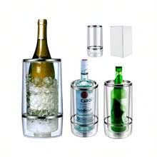 Double-Layer Hollow Ice Bucket, Anti-Freeze Insulation Design, Long-Lasting Cold Retention, Suitable For Home Parties And Outdoor Use, Portable Beverage And Wine Cooling Bucket, Leak-Proof, Keeps Ice Frozen For Hours - Multicolor - View 10