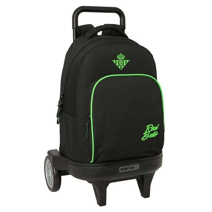 Real Betis Balompié | Betis Balompié School Backpack, Adaptable To Trolley (Without Trolley), Water Resistant, Official License, 2 Large Compartments, Bottle Pocket - Roda (5) - View 1