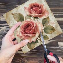 12pcs Victorian Aesthetic Floral Scrapbook Paper, Retro Grunge Rose Paper Pad, Shabby Chic Botanical DIY Stationery Paper For Journal, Gift Wrapping Crafting Paper, DIY Card Making Supplies - A - View 5