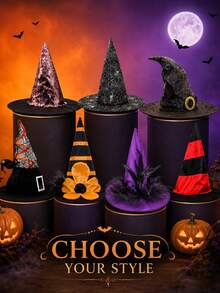 Oxford Stoff Hexenhut Halloween Kostüm Accessoire Hexenhut Hexenhut Hexenhut - A - Übersicht 10