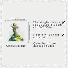 50pcs Forest Pastoral Fresh Transparent Stickers, Garden Secret Dreamy Aesthetic Decorative Phone Case & Notebook Stickers - 50 Photos Of a Hidden Garden Paradise - View 2