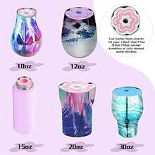 30 Pcs Cup Turner Foam Set-5 Sizes Cup Turner Inserts Expandable Spinner Sponge Cup Turner Accessories for Tumblers, Cola Shaped Water Bottles 1.57/2.44/2.83/3.18/3.74 Inch Diameter, 6 Colors - como en la imagen - Ver 3