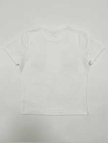 Women's White Brazil Flag Cropped Short Sleeve Round Neck T-Shirt, Perfect Choice For Summer Outfits - White - View 5