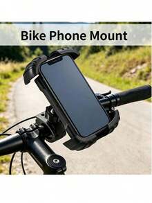 Universal 4.7-7 Inch Smartphone Full-Edge Bicycle Mount, Thickened Handlebar Adapter For Electric Motorcycle, Baby Stroller, Anti-Shake Navigation Holder - Black - View 1