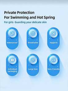 4 piezas/3 piezas/2 piezas/1 pieza Pegatinas de protección íntima impermeables para natación, pegatinas de protección íntima transpirables, no pegajosas y amigables con la piel para bikini, adecuadas para natación, jacuzzi, deportes acuáticos - Ver 4