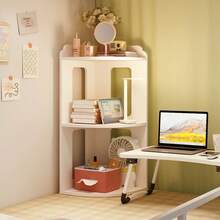 3-Tier Wooden Corner Desk Shelf, Suitable For Dorm, Home And Office Display, Desktop Storage Organizer - No Metal Tubes, Painted Surface, Multi-Purpose, Easy To Assemble, Practical Shelf - Desktop Corner Shelf - View 5