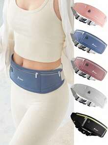 Cinto de Corrida Slim com Bolsa de Cintura, Orifício para Auriculares, Tiras Refletoras, Fecho de Correr , Bolso para Telemóvel, Fanny Pack Mãos Livres para Treino, Fitness, Ginásio e Viagens - Multicolorido - Ver 3