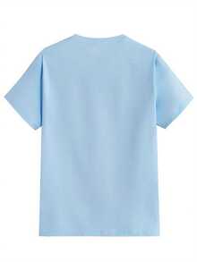 Camiseta Casual de Moda para Hombre con Cuello Redondo y Estampado Frontal de Manga Corta - Blanco - Ver 11