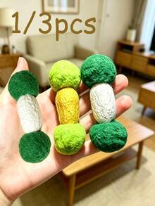 3/1個內置鈴鐺貓咪毛氈球玩具,寵物玩具,自我娛樂,緩解無聊,耐抓耐咬,適合室內玩耍,互動式毛氈貓踢球玩具,活潑貓咪的理想禮物 - 多款 - 查看 3