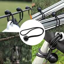 24 piezas Cuerdas/Ataduras Elásticas con Bola de Alta Resistencia - Resistentes a los Rayos UV y al Viento, Adecuadas para Lona, Tienda de Campaña, Sombrilla, Toldo | Ataduras de Sujeción Reutilizables para Todo Clima con Cabeza de Bola, para Asegurar al Aire Libre, Cubrir Lonas, Clips de Lona (Sin Necesidad de Desmontaje) - A - Ver 7