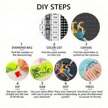 1件 DIY 兇猛貓咪圖案 5D 鑽石畫套裝，圓鑽全鑽鑲嵌手工藝套組，高清藝術鑽石畫，透過 DIY 專注與放鬆，適合客廳、臥室、辦公室牆面裝飾，給家人與朋友的驚喜節日家居裝飾禮物，無框 - 無框 - 查看 6
