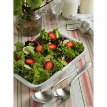 - Juego de 10 piezas para servir, 18 10, juego de azafata de acero inoxidable, cuchara para servir, cuchara para servir ensalada/tenedor, cuchillo para mantequilla, juego Fidenza martillado, - 10-Piece Matte Serving Set + Martillado mate - Ver 7