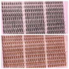 [Lowest Price In 30 Days]600pcs C-Curl Fluffy Black Colored Lightweight Cluster False Eyelashes, Thick & Voluminous Individual Lashes, Natural Black Makeup, Soft & Comfortable, Suitable Eyelash Extension At Home, Eyelash Clusters - F-CC 捲髮飄逸+C-C 捲髮棕色 - 查看 3