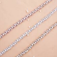 Bridal Waist Belt Accessory Rhinestone Wedding Dress Waistband Bride Beaded Barcode Belt - A - View 6