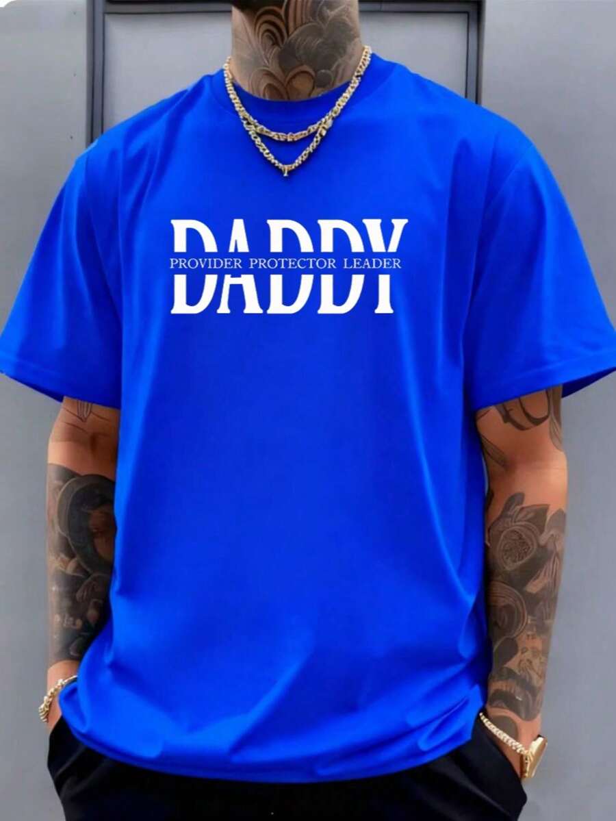 Vintage Y2K 90s T-Shirt With PAYEAH Aesthetic, For Dad, Husband, Protector, Hero, Father's Day (One Of A Kind), 100% Cotton, Thick Cotton T-Shirt - 藍色 - 查看 1