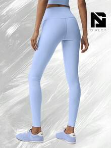 High-Waist Airbrush Legging - Light Provence Blue - View 2