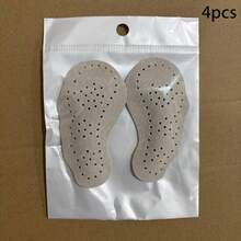 2/4 piezas Almohadilla para la parte delantera del pie de sandalias de tacón alto, almohadillas antideslizantes de piel de cerdo delgadas y suaves para alivio del dolor autoadhesivas invisibles - Beige - Ver 7