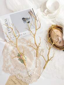 5PCS Artificial Tree Branches, Suitable For Home, Wedding, Party Decoration, Central Table Decoration, Valentine's Day, Birthday Gifts, Graduation Ceremonies, And Other Occasions. - Gold - View 4