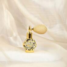 1個 10ml/0.34oz 復古金色玻璃粉末噴霧瓶，可重複填充的空香水噴霧器，附球形幫浦，奢華南瓜/玫瑰形狀閃粉噴霧，便攜式旅行化妝品容器，適用於滑石粉香氛 - 彩色 - 查看 6
