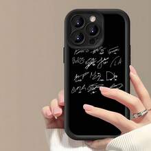 Firmas blancas de SEVENTEEN sobre fondo negro.funda de teléfono Fundas compatibles con ,Apple,VIVO,OPPO,,, y Honor.Fabricadas en silicona TPU,ofrecen protección contra golpes y caídas. - Negro - Ver 2