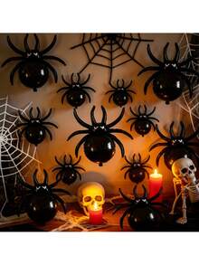 5pcs 16 Inch Mini Halloween Poison Fang Spider Shaped Foil Balloons (Ribbon Not Included) Halloween Party Decoration Balloons, Halloween Atmosphere Creation - Mini Long-legged Spider - View 7