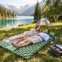 1pc Double Inflatable Sleeping Pad, Ultra-Light Fast Inflation Air Mattress, Camping Inflatable Sleeping Pad, Hiking Climbing Camping Inflatable Sleeping Pad, Outdoor Extra Large Double Bed - Multicolor - View 6