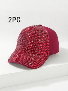 1 pieza Gorra de béisbol de protección solar para mujer con diamantes de imitación en color AB, Halloween - Multicolor - Ver 40