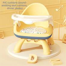 1 pieza Silla alta infantil multifuncional desmontable con almohadilla activada por sonido, ajuste de doble velocidad, bandeja extraíble, base estable antivuelco - Multicolor - Ver 10