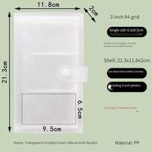 Album ảnh 3 inch phong cách tối giản, đựng ảnh 2.55-3.54 inch, mờ trong suốt, 84 khe đựng thẻ, thẻ game, lưu giữ kỷ niệm, phù hợp cho gia đình, trường học, du lịch - 3 inch - Xem 6